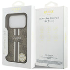 Guess MagSafe dėklas iPhone 17 Pro – rudas