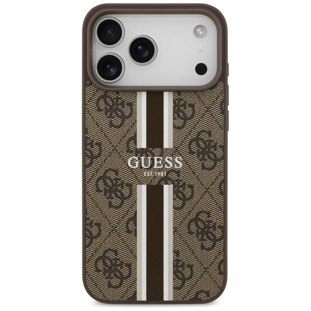 Guess MagSafe dėklas iPhone 17 Pro Max – rudas
