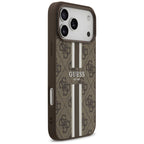 Guess MagSafe dėklas iPhone 17 Pro Max – rudas