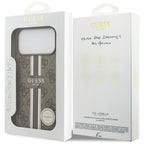 Guess MagSafe dėklas iPhone 17 Pro Max – rudas