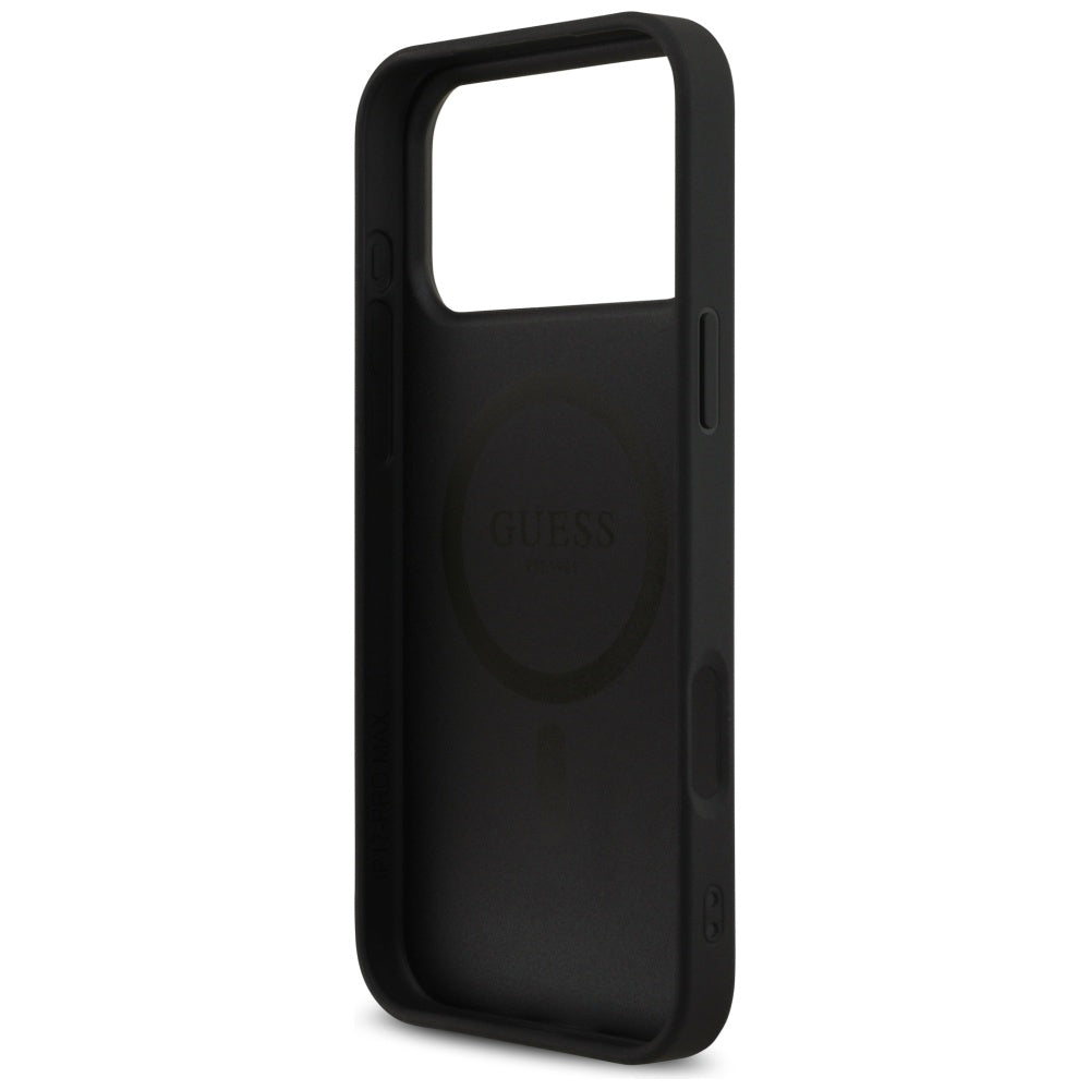 Guess MagSafe dėklas iPhone 17 Pro Max – juodas