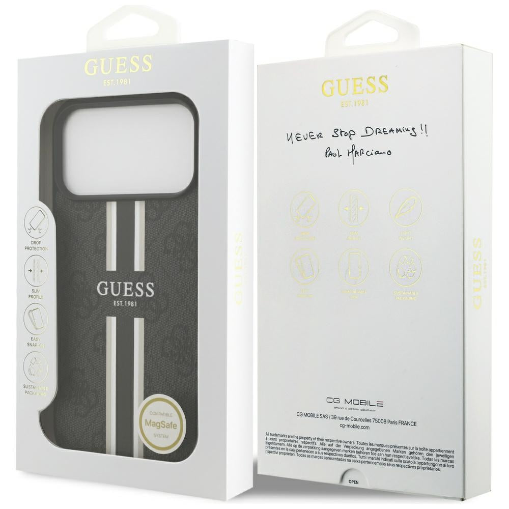 Guess MagSafe dėklas iPhone 17 Pro Max – juodas