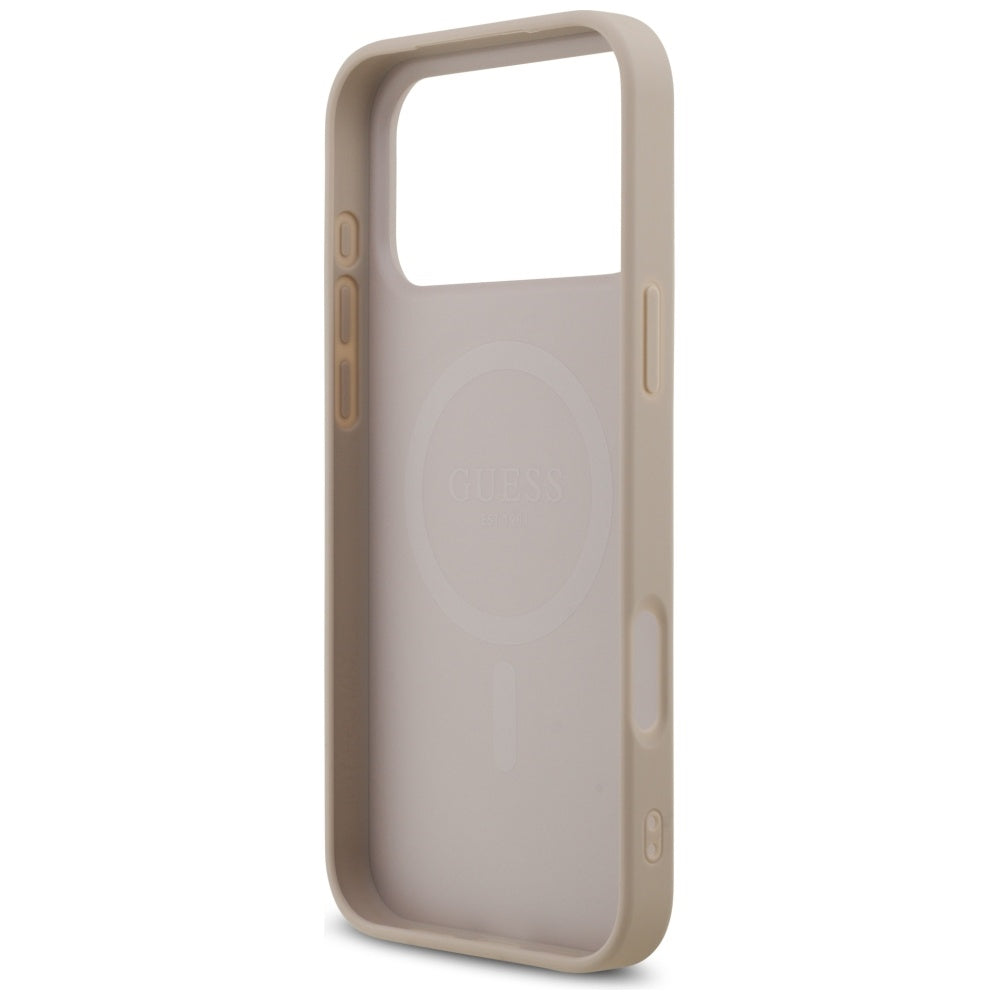Guess MagSafe dėklas iPhone 17 Pro Max – rožinis