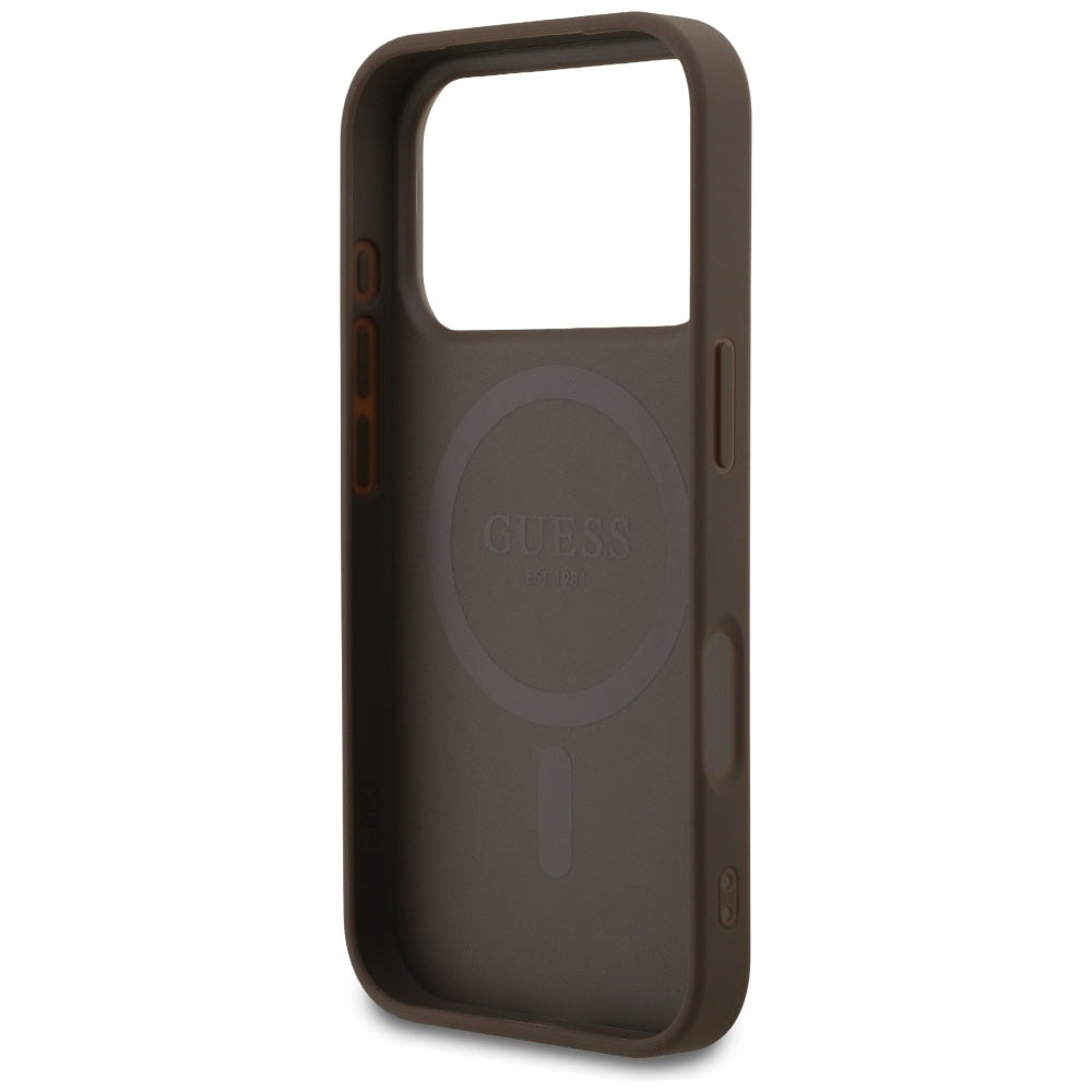 Guess MagSafe dėklas iPhone 17 Pro – rudas -- iPhone 17 Pro