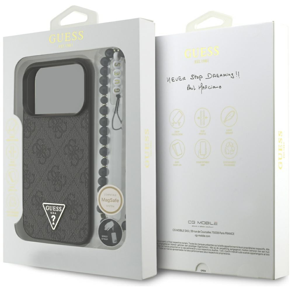 Guess MagSafe dėklas iPhone 17 Pro – juodas