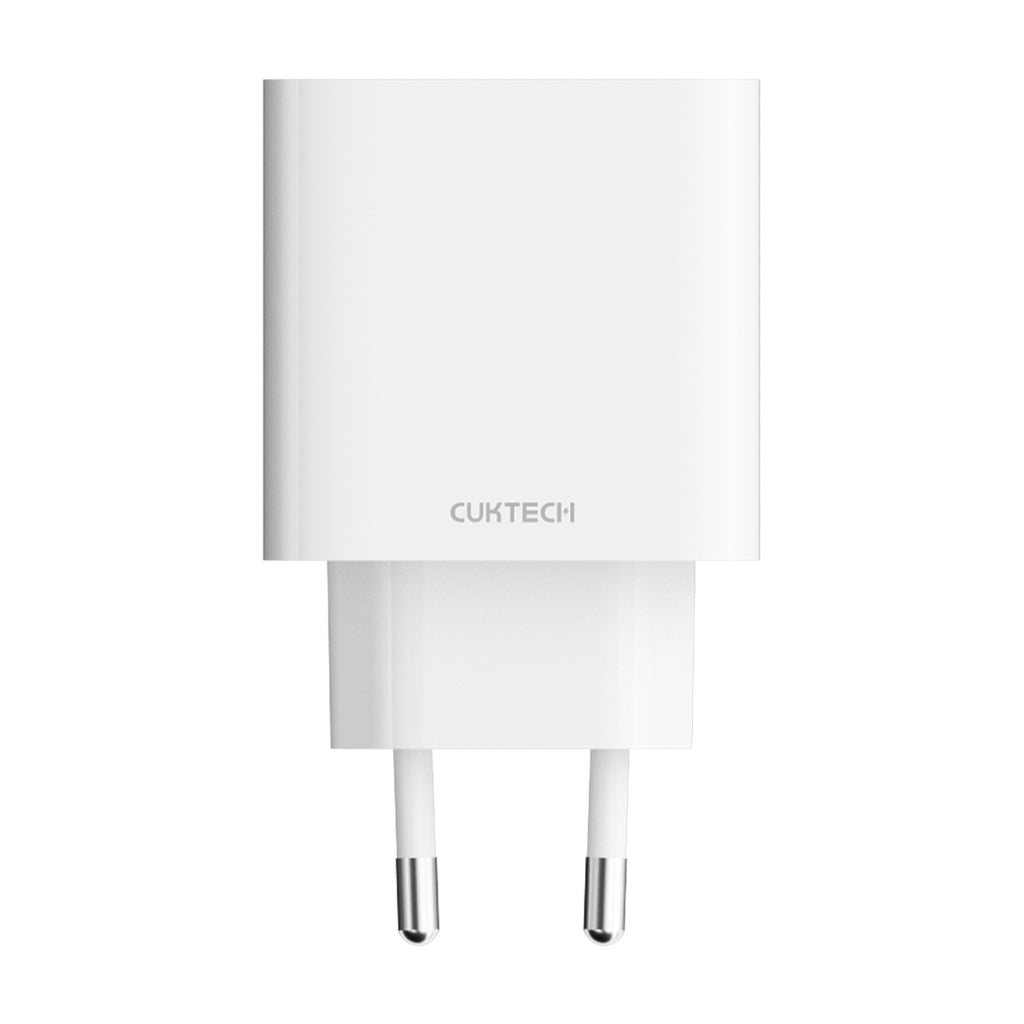 Cuktech A19 30W USB-A + USB-C sieninis įkroviklis - Baltas -- Cell phone chargers
