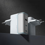 Cuktech AD1003EU 100W GaN 2x USB-C + USB-A Wvisas įkroviklis su laidu - White