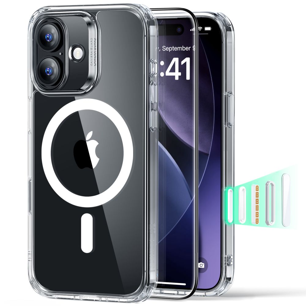 ESR Classic Hybrid MagSafe dėklas iPhone 17 + stiklas -- iPhone 17