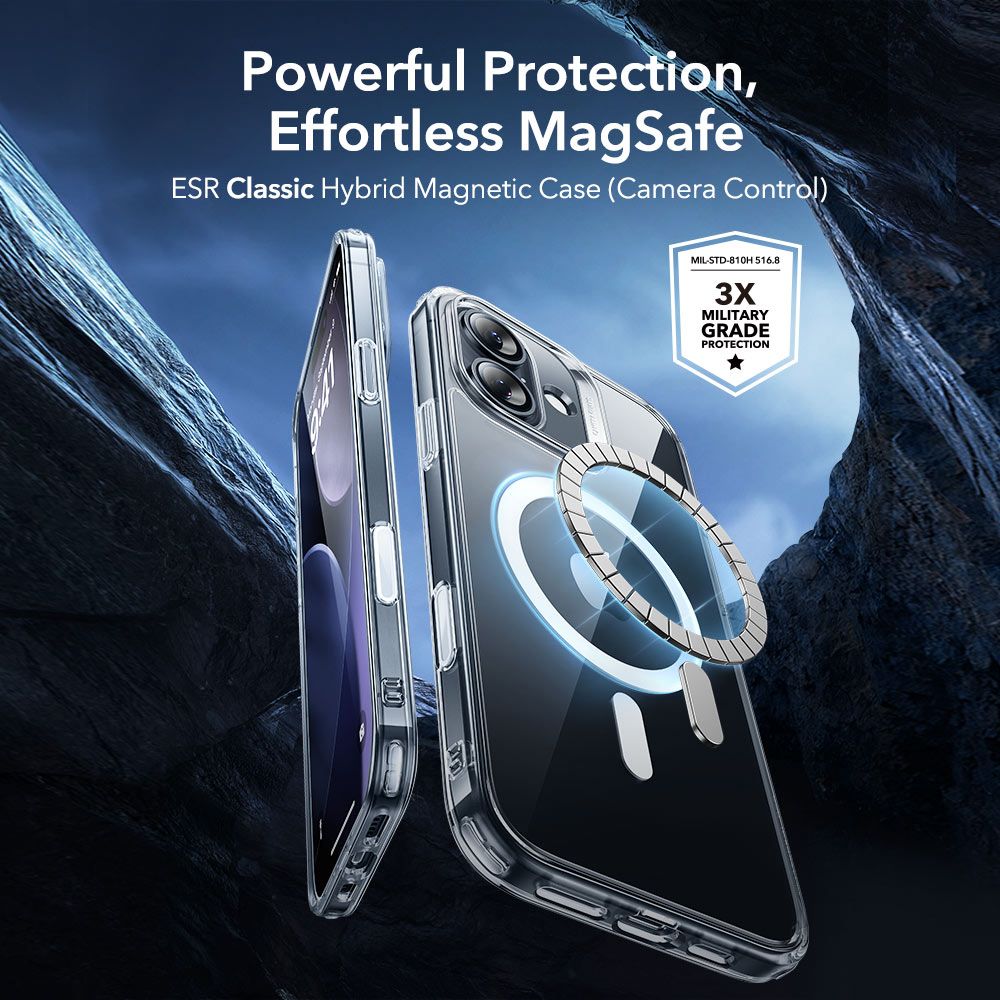 ESR Classic Hybrid MagSafe dėklas iPhone 17 + stiklas -- iPhone 17