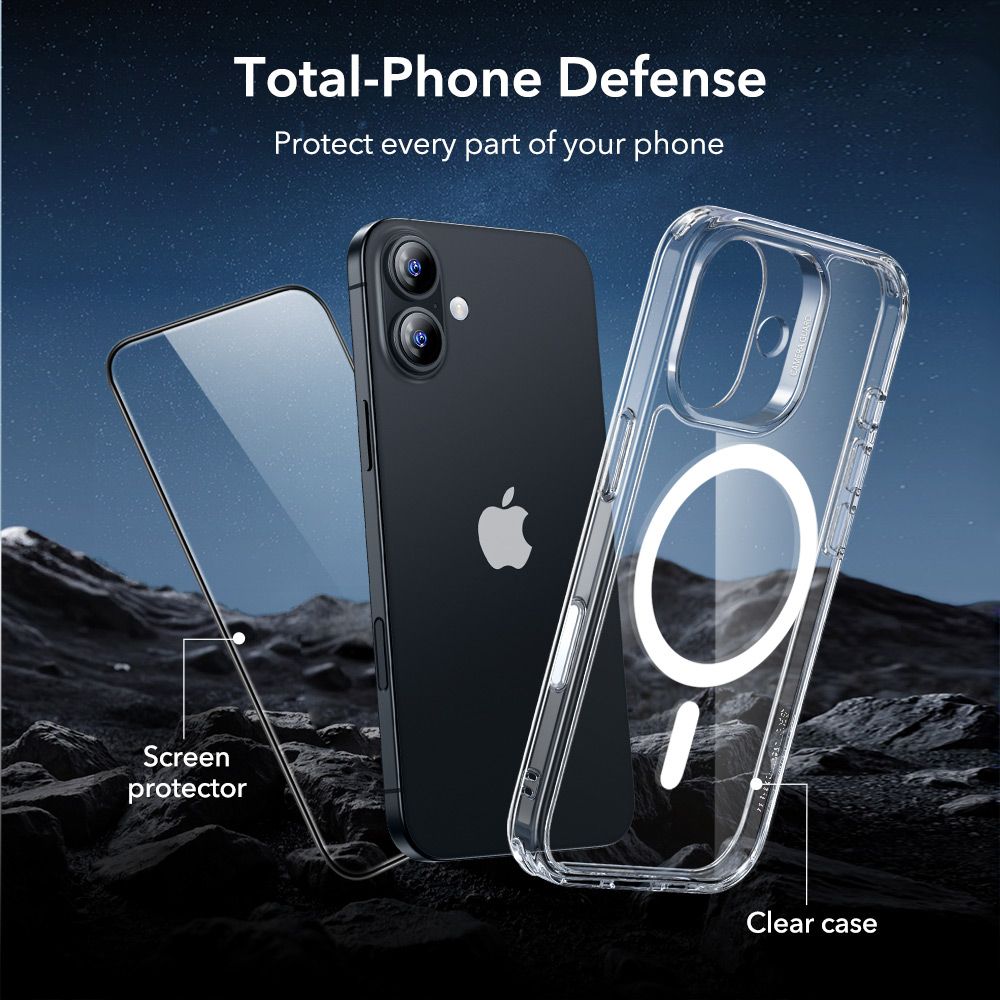 ESR Classic Hybrid MagSafe dėklas iPhone 17 + stiklas -- iPhone 17