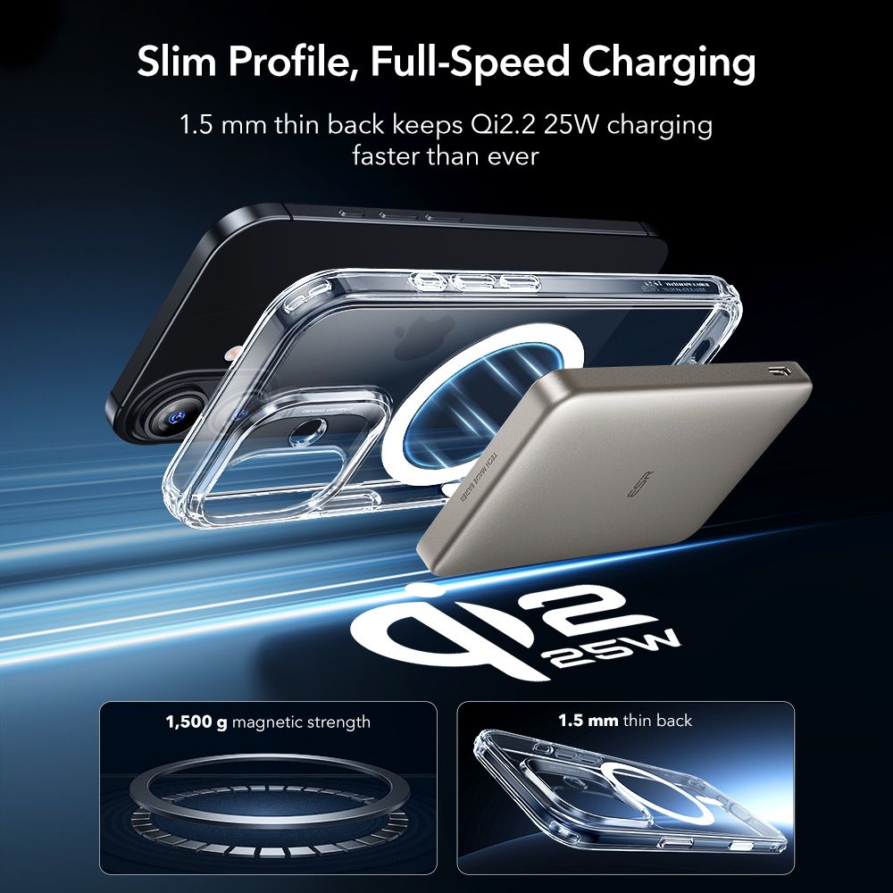 ESR Classic Hybrid MagSafe dėklas iPhone 17 + stiklas -- iPhone 17