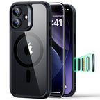 ESR Classic Hybrid MagSafe dėklas + stiklas iPhone 17 – skaidrus juodas -- iPhone 17