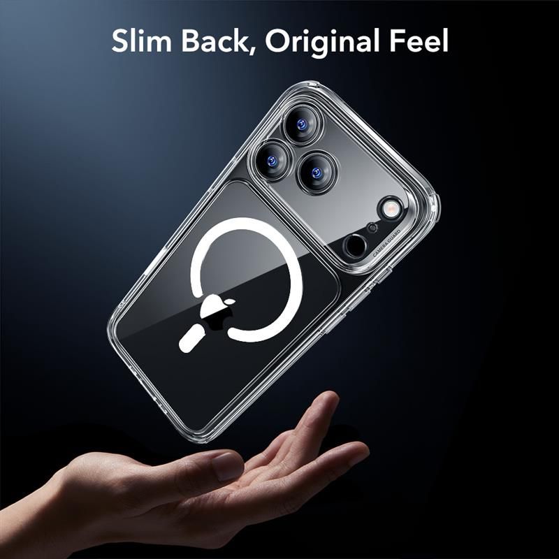 ESR Classic Hybrid MagSafe dėklas iPhone 17 Pro + stiklas – skaidrus -- iPhone 17 Pro
