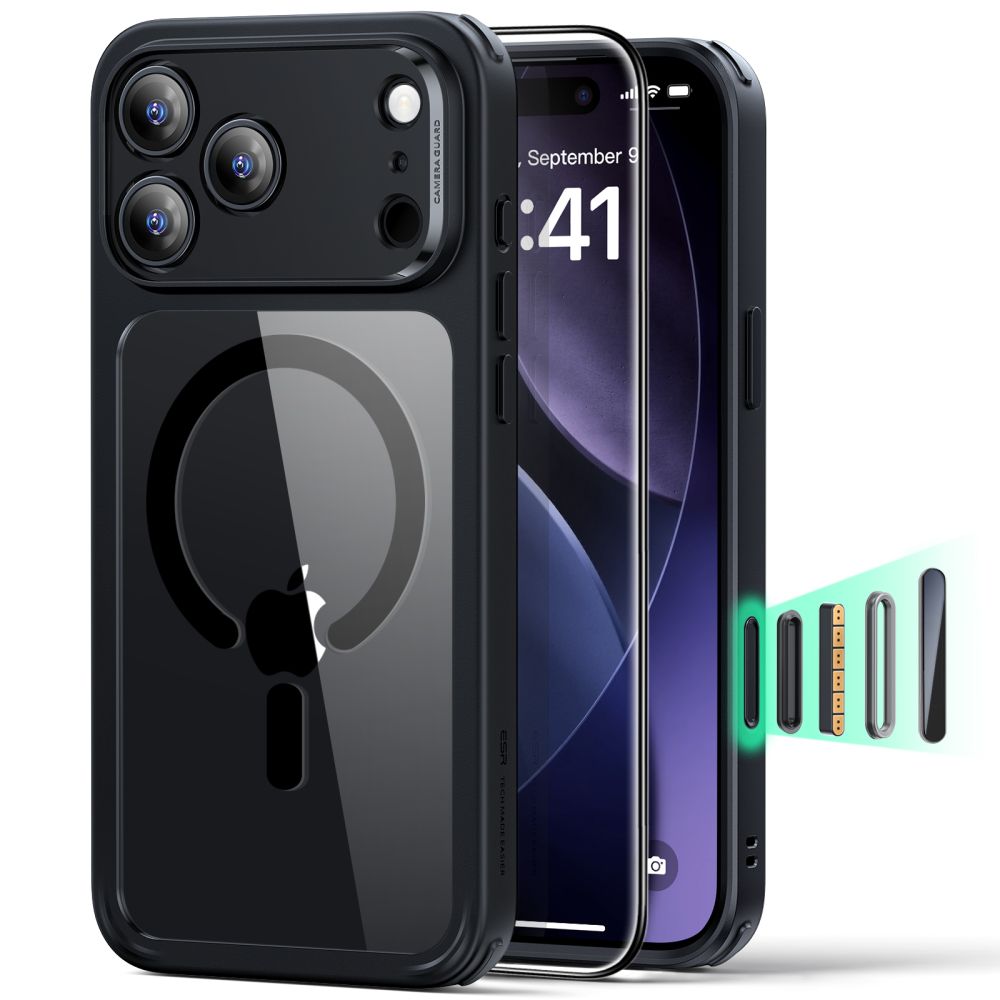 ESR MagSafe dėklas iPhone 17 Pro + stiklas – skaidrus -- iPhone 17 Pro