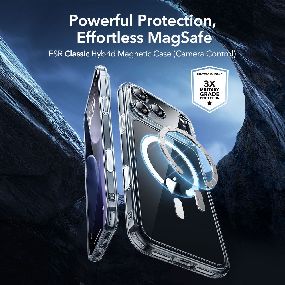 ESR Classic Hybrid MagSafe dėklas + stiklas iPhone 17 Pro Max -- Cell phone tempered glass