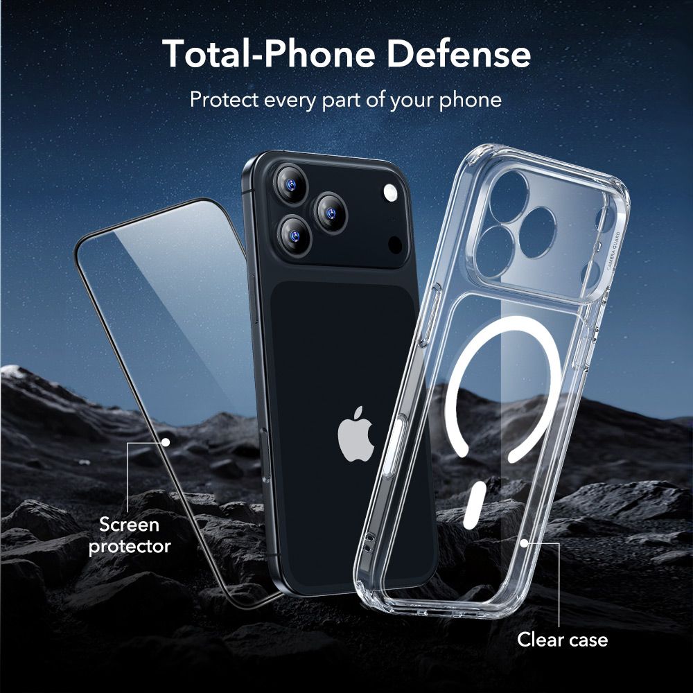 ESR Classic Hybrid MagSafe dėklas + stiklas iPhone 17 Pro Max -- Cell phone tempered glass