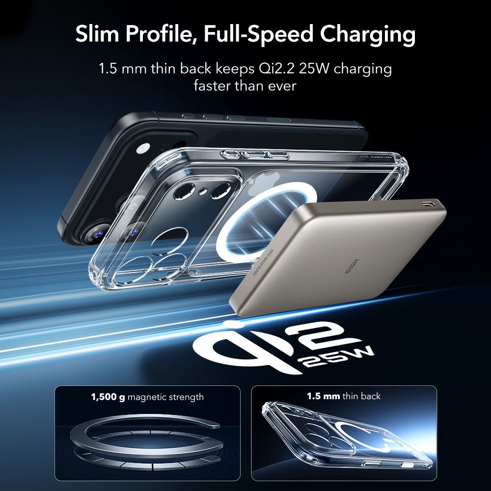 ESR Classic Hybrid MagSafe dėklas + stiklas iPhone 17 Pro Max -- Cell phone tempered glass