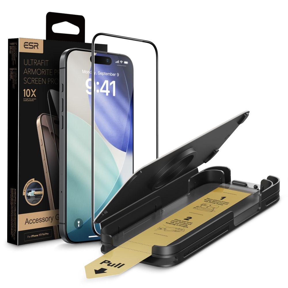 Grūdintas stiklas ESR UltraFit Armorite Pro iPhone 16 Pro/17 – skaidrus -- iPhone 16 Pro / iPhone 17