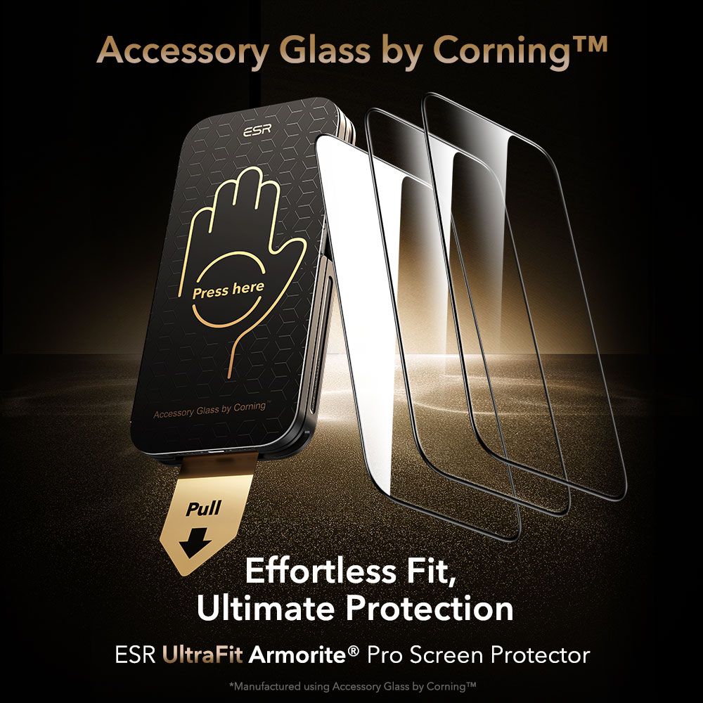 Grūdintas stiklas ESR UltraFit Armorite Pro iPhone 16 Pro/17 – skaidrus -- iPhone 16 Pro / iPhone 17