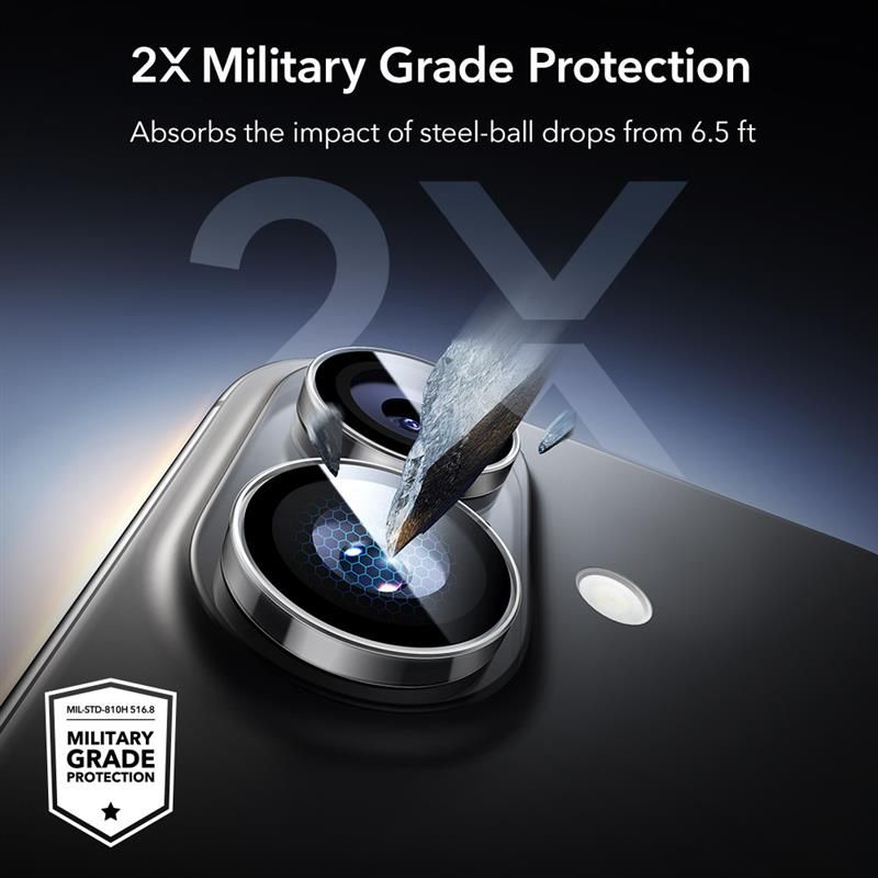 ESR Armorite kameros stiklas iPhone 16/16 Plus/17 – skaidrus -- iPhone 16 / iPhone 16 Plus / iPhone 17