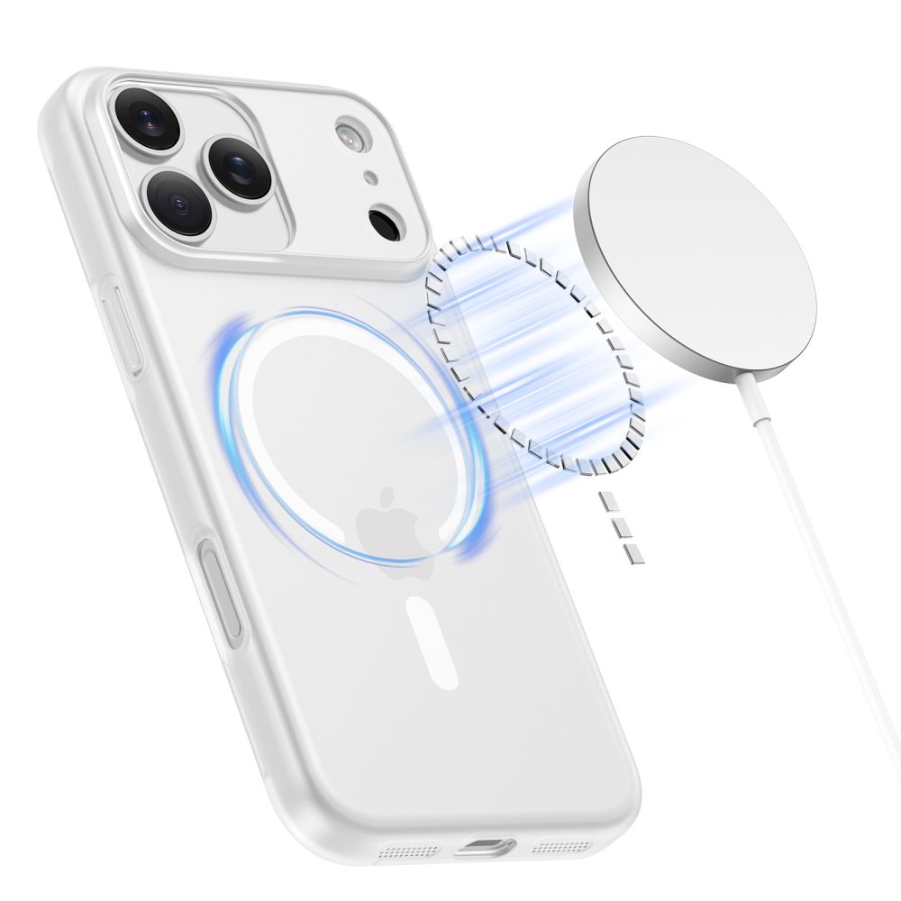 Tech-Protect MagSlim MagSafe dėklas iPhone 17 Pro – matinis baltas -- iPhone 17 Pro