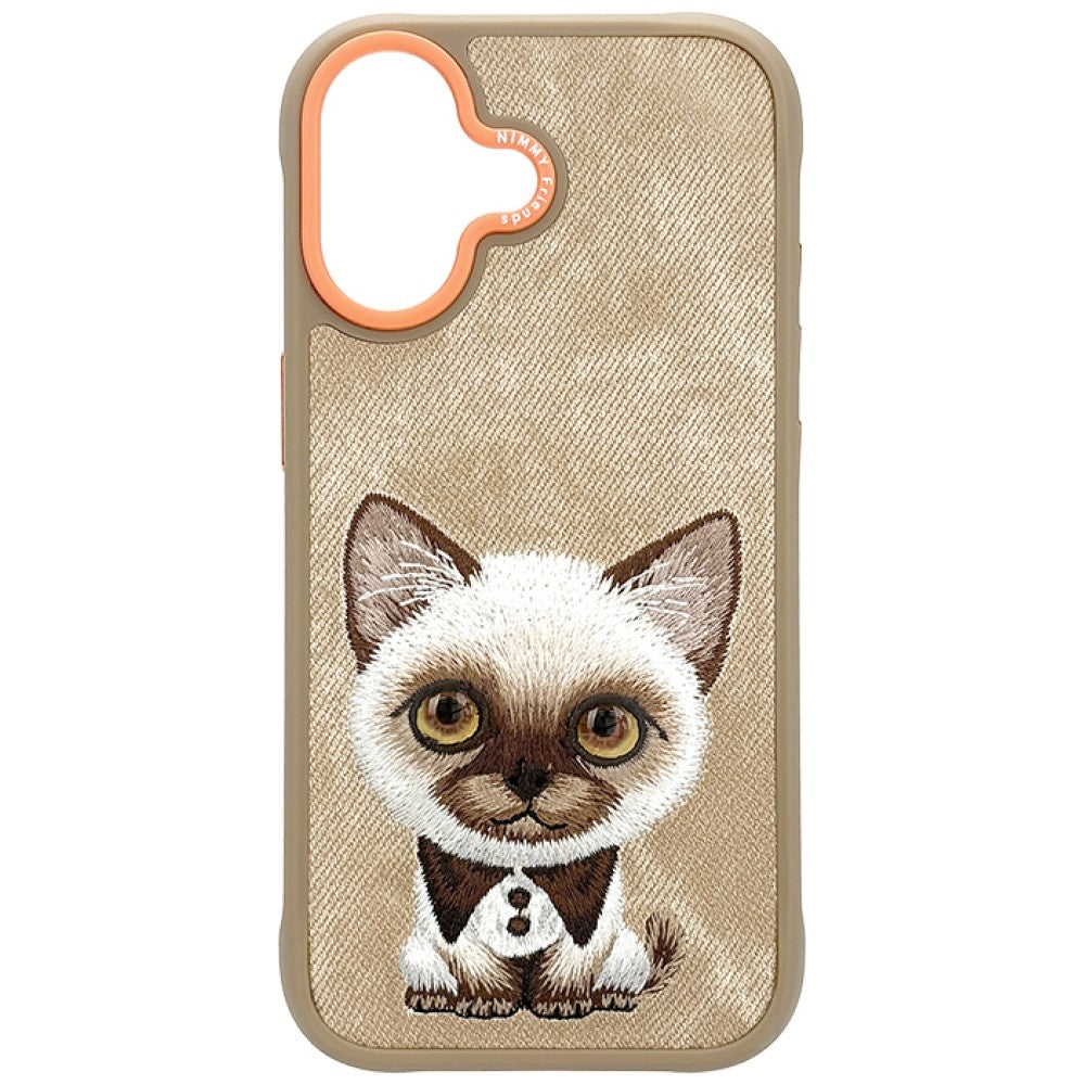 Nimmy Big Eyed Pet 2.0 Kačių dėklas, skirtas iPhone 17 - smėlio spalvos