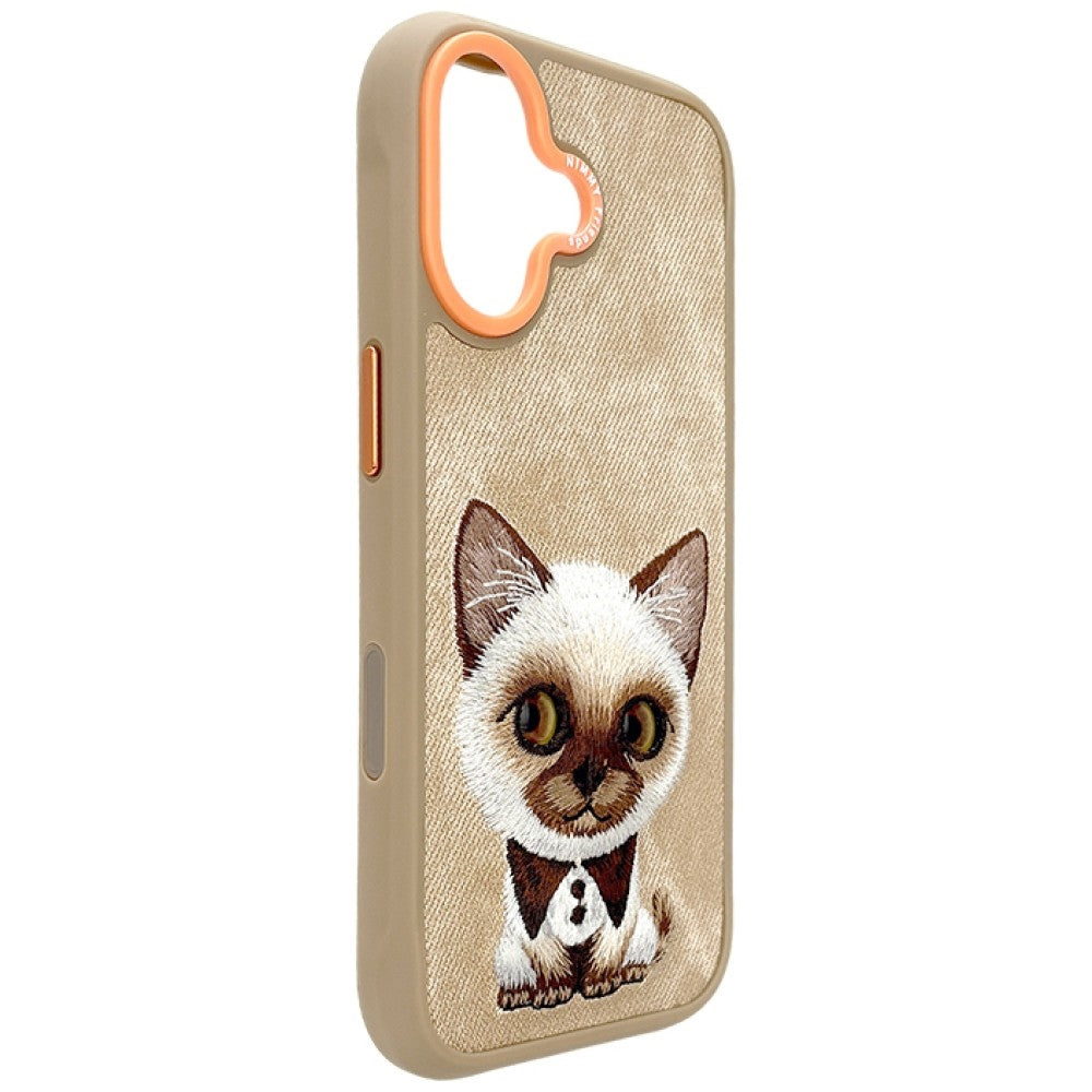 Nimmy Big Eyed Pet 2.0 Kačių dėklas, skirtas iPhone 17 - smėlio spalvos