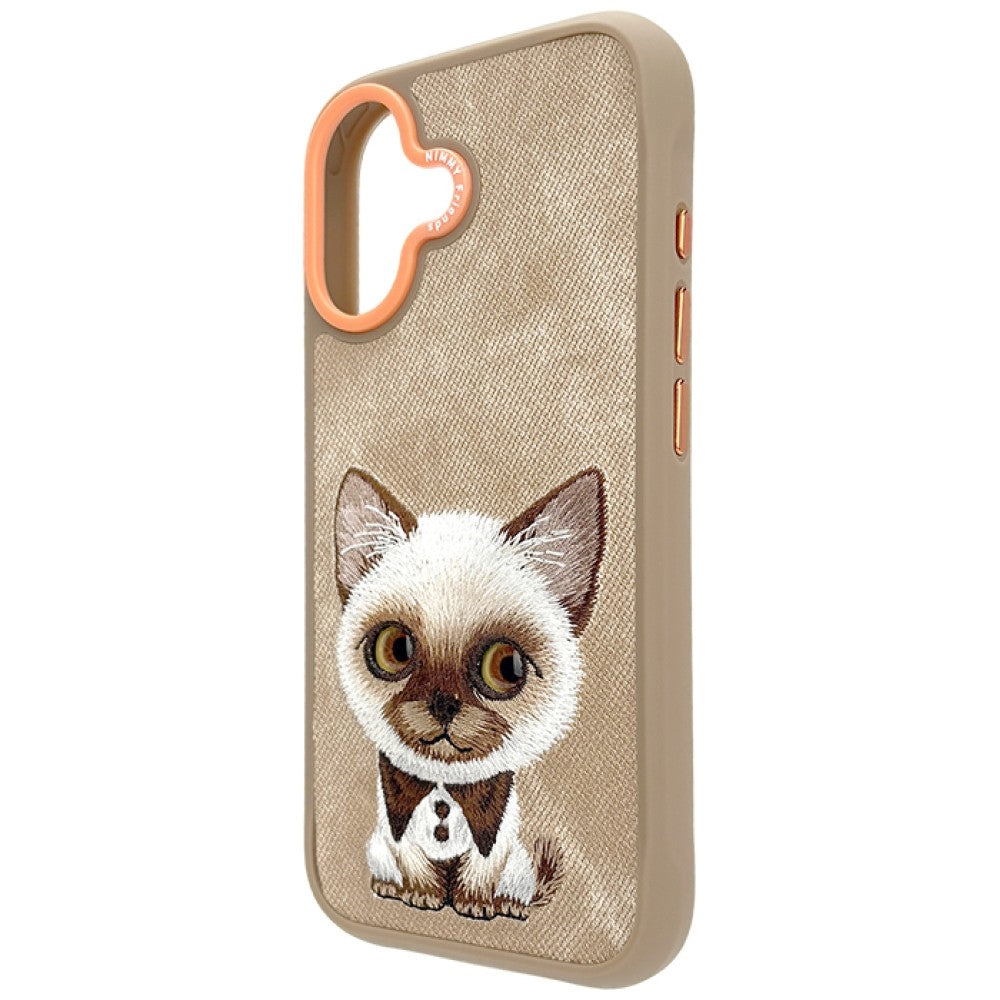 Nimmy Big Eyed Pet 2.0 Kačių dėklas, skirtas iPhone 17 - smėlio spalvos