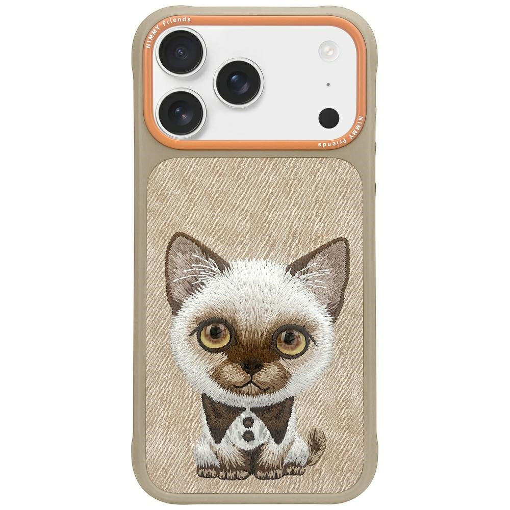 Nimmy Big Eyed Pet 2.0 Kačių dėklas, skirtas iPhone 17 Pro Max – smėlio spalvos