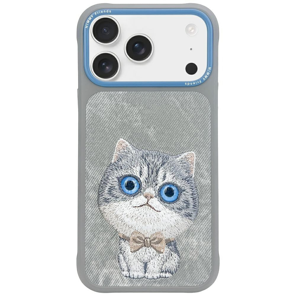 Nimmy Big Eyed Pet 2.0 Cat dėklas iPhone 17 Pro – pilkas -- iPhone 17 Pro