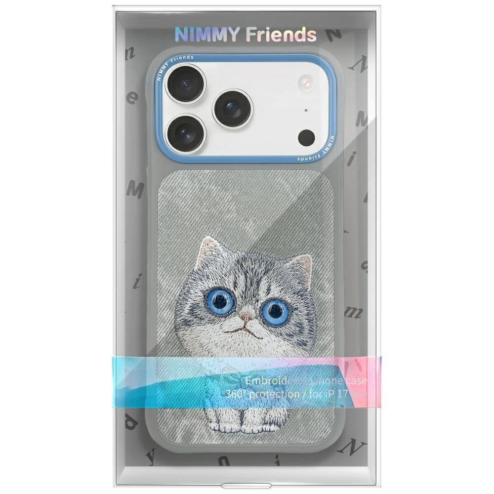 Nimmy Big Eyed Pet 2.0 Cat dėklas iPhone 17 Pro – pilkas -- iPhone 17 Pro
