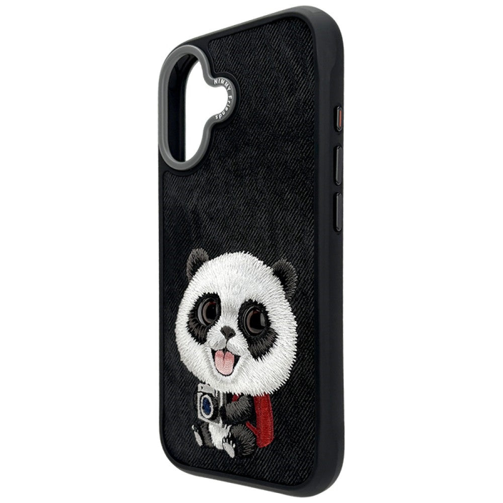 Nimmy Big Eyed Pet 2.0 Panda dėklas iPhone 17 - juodas