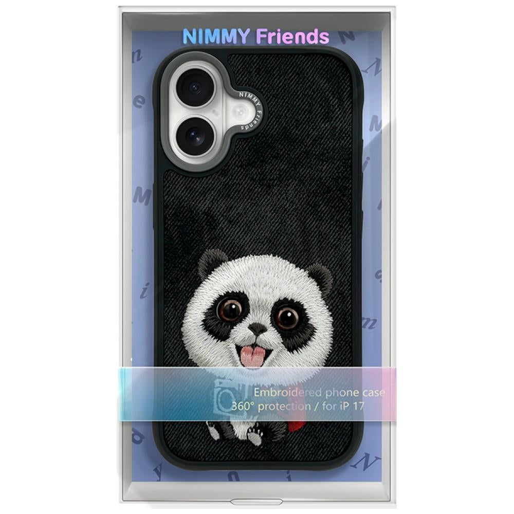 Nimmy Big Eyed Pet 2.0 Panda dėklas iPhone 17 - juodas