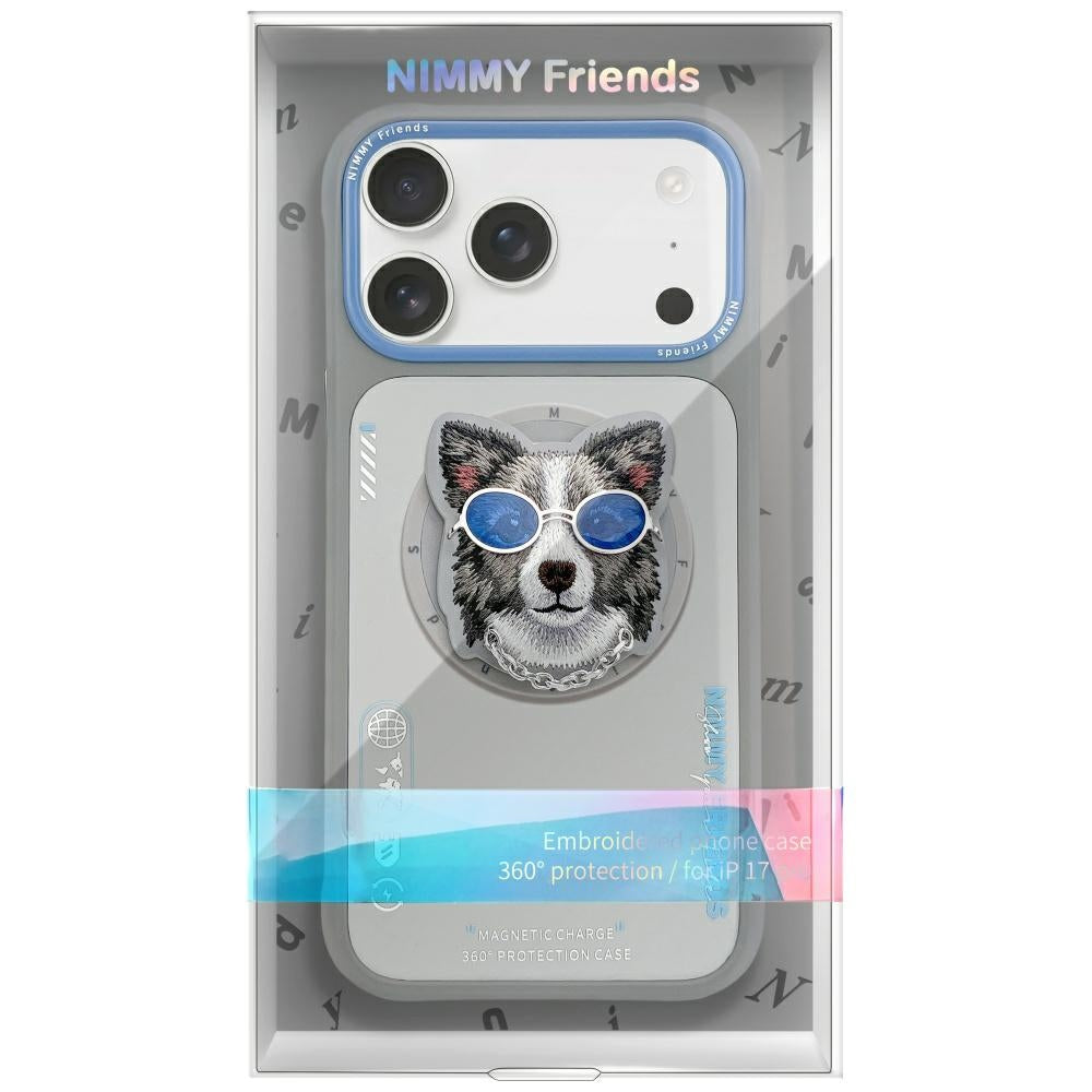 Nimmy Glasses Cool Dog MagSafe Dėklas, skirtas iPhone 17 Pro – pilkas