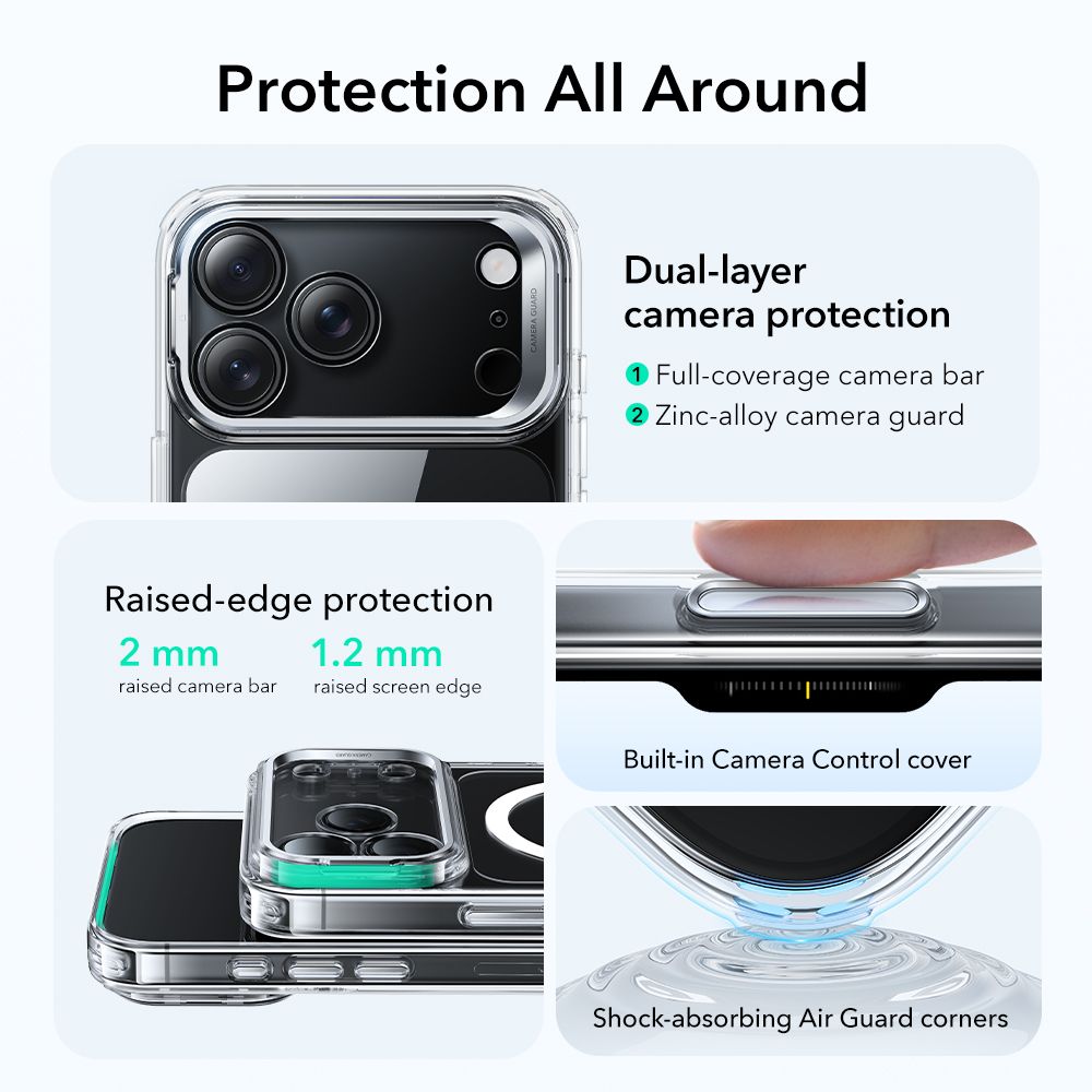 ESR MagSafe dėklas iPhone 17 Pro Max – skaidrus -- iPhone 17 Pro Max