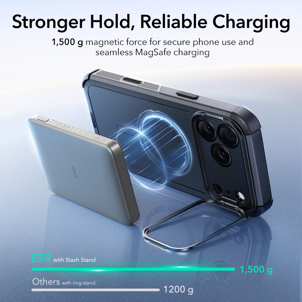 ESR Cyber ​​Kickstand MagSafe dėklas skirta iPhone 17 Pro - juodas -- iPhone 17 Pro