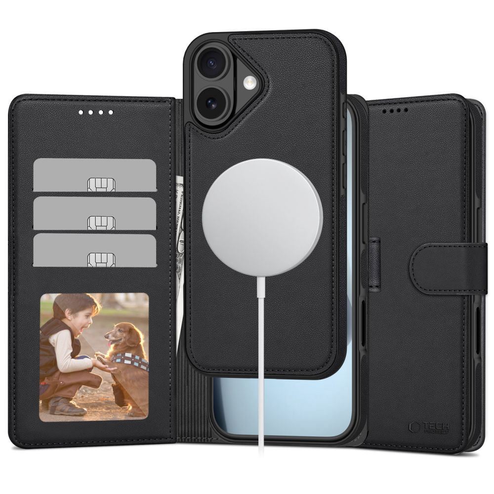 Tech-Protect Wallet MagSafe dėklas iPhone 17 – matinis juodas -- iPhone 17