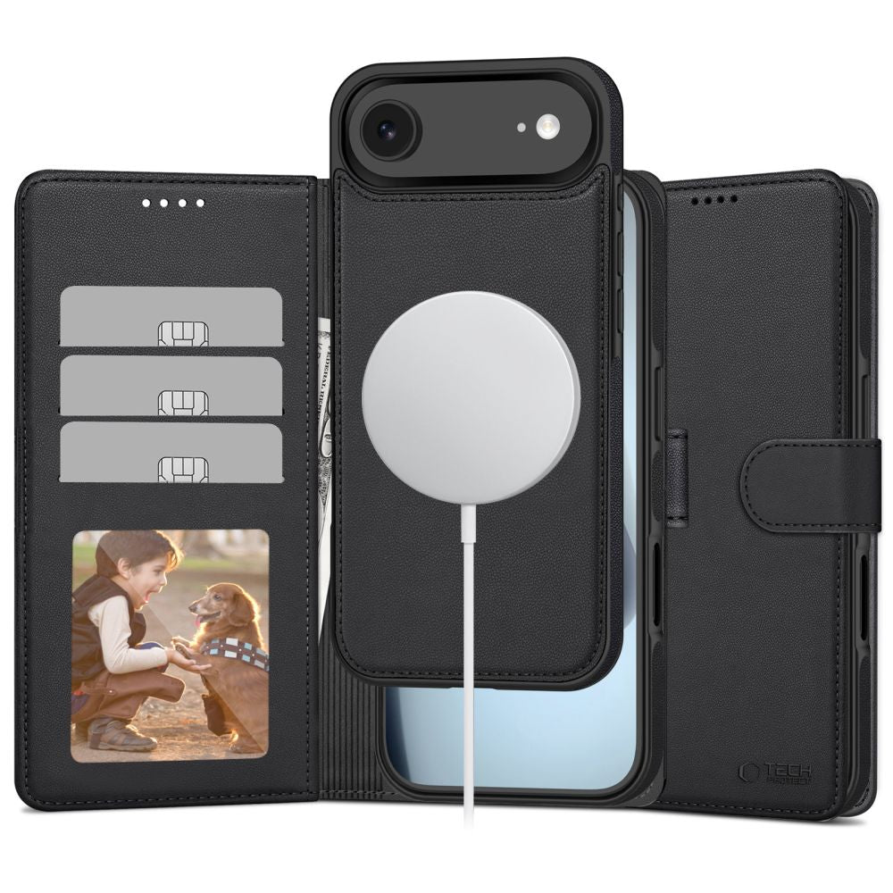 Tech-Protect Wallet MagSafe dėklas iPhone 17 Air – juodas -- iPhone 17 Air