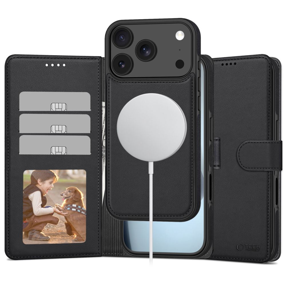 Tech-Protect Wallet MagSafe dėklas iPhone 17 Pro – juodas -- iPhone 17 Pro