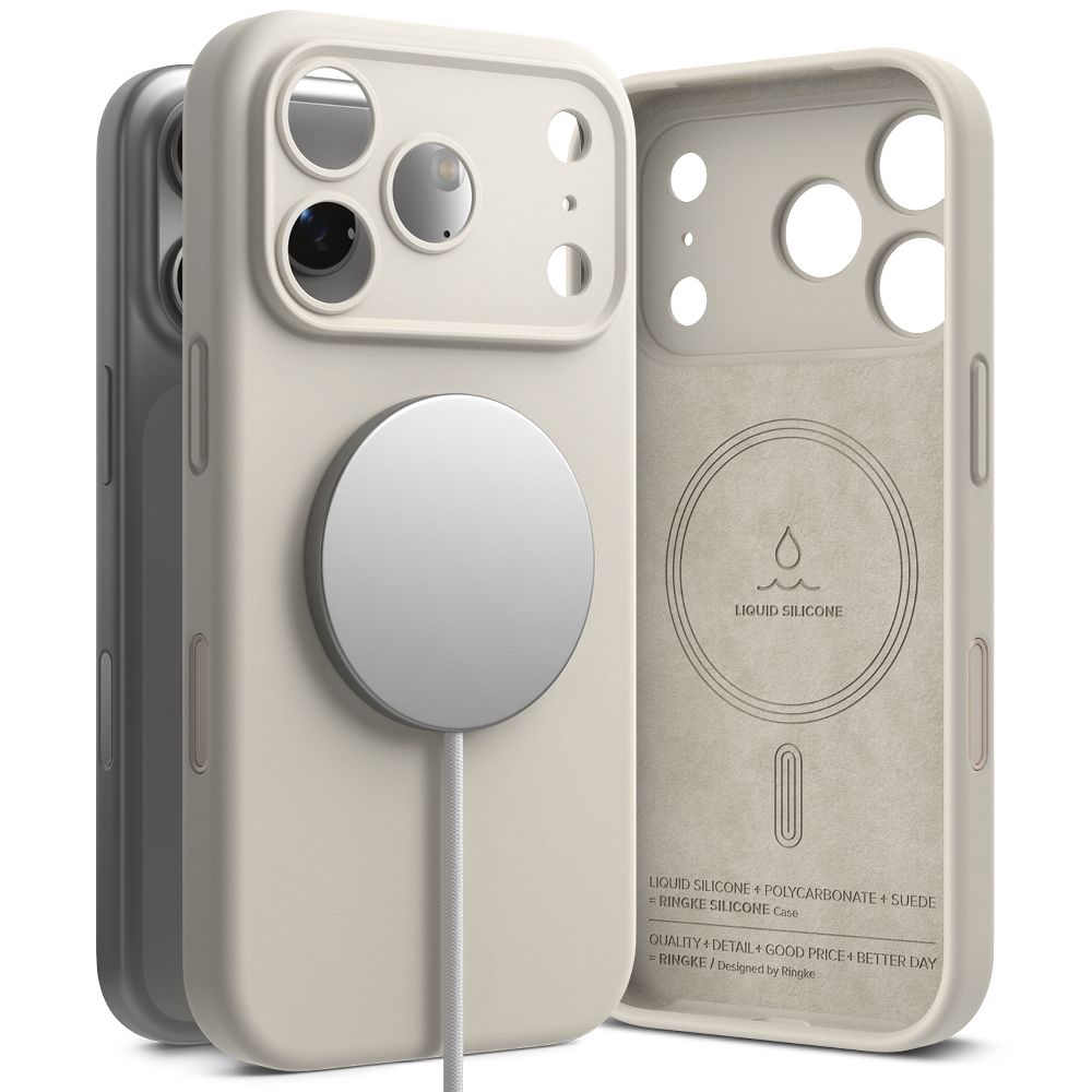 Ringke silikoninis MagSafe dėklas iPhone 17 Pro Max – smėlinis -- iPhone 17 Pro Max