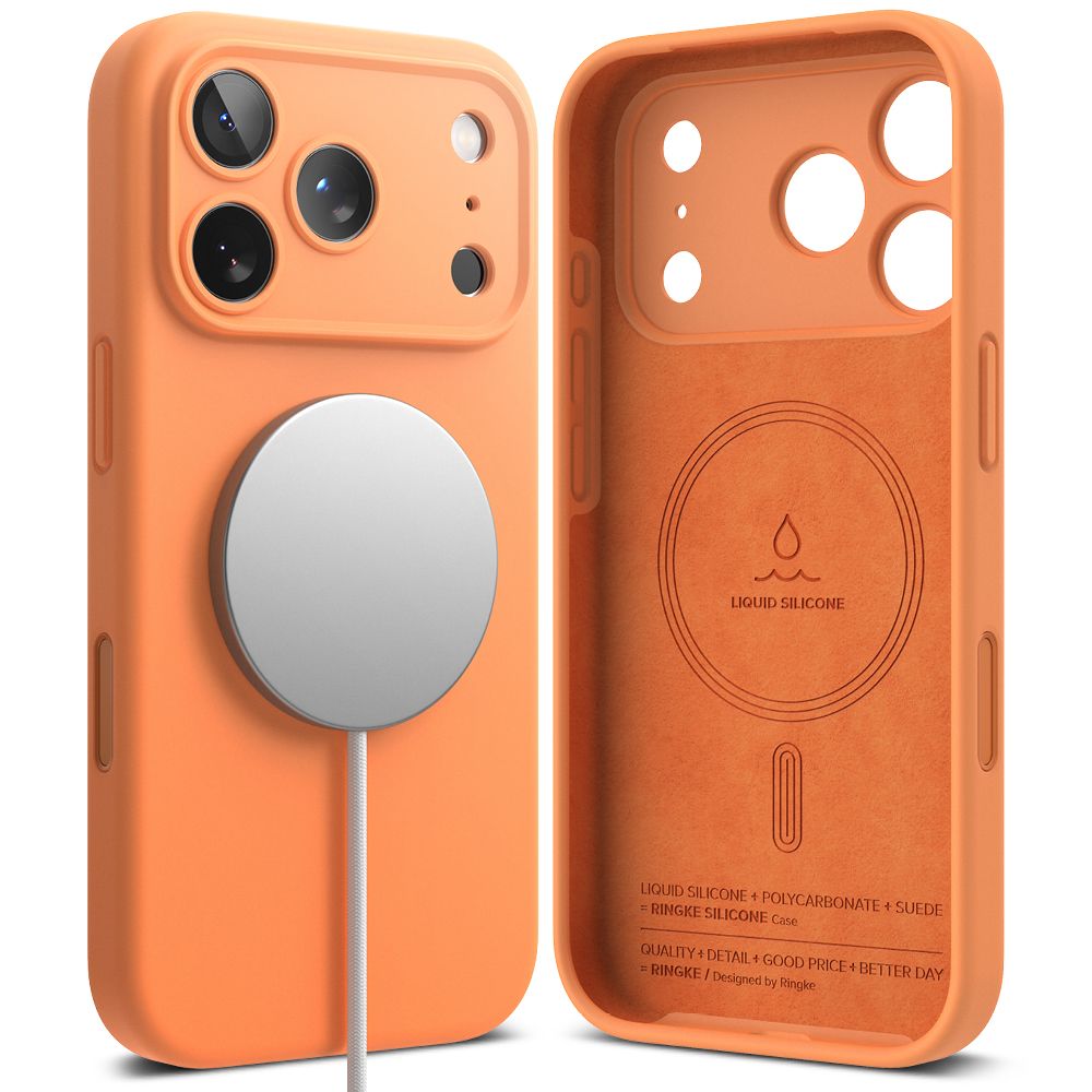 Ringke silikoninis magnetinis dėklas MagSafe iPhone 17 Pro - oranžinis -- iPhone 17 Pro