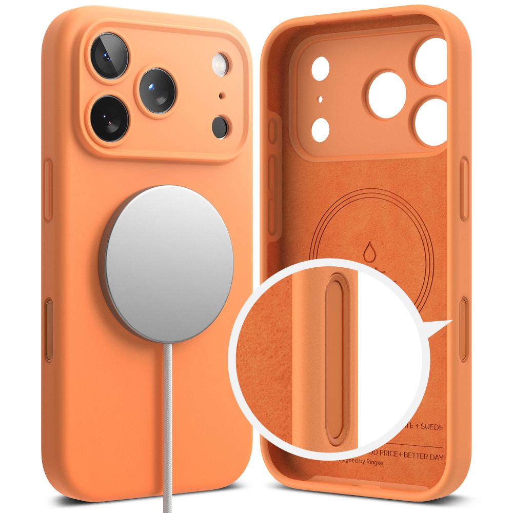 Ringke silikoninis magnetinis dėklas MagSafe iPhone 17 Pro - oranžinis -- iPhone 17 Pro