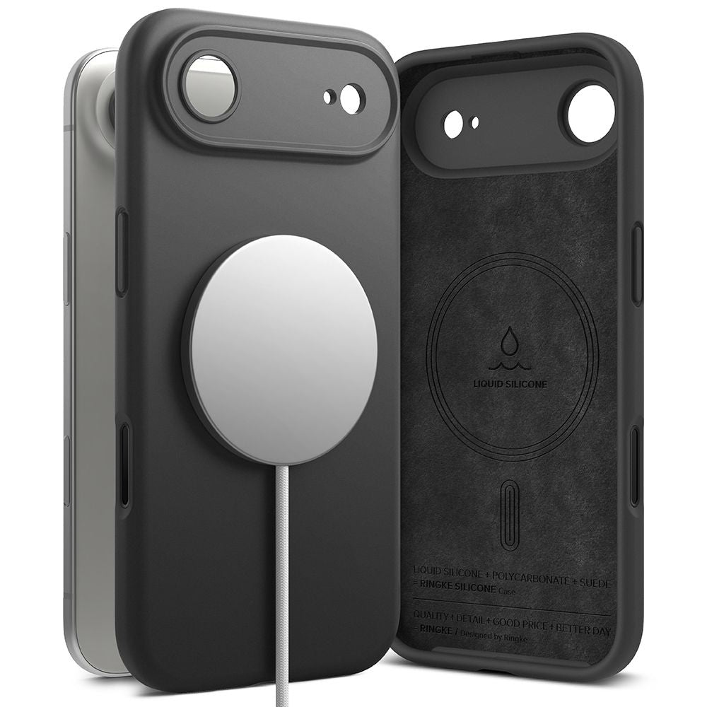 Ringke silikoninis MagSafe dėklas iPhone 17 Air – juodas -- iPhone 17 Air