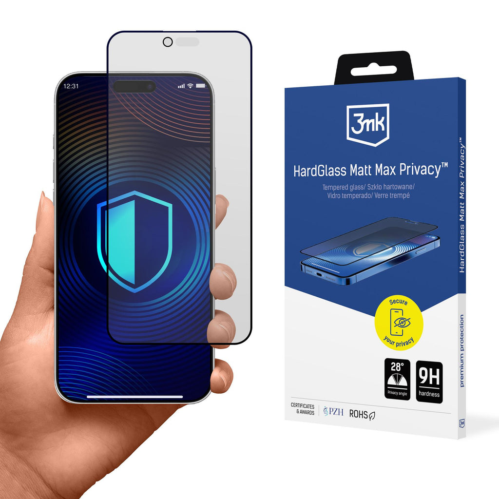3mk Hardglass Matt Max Privacy grūdintas stiklas, skirtas iPhone 17 Air