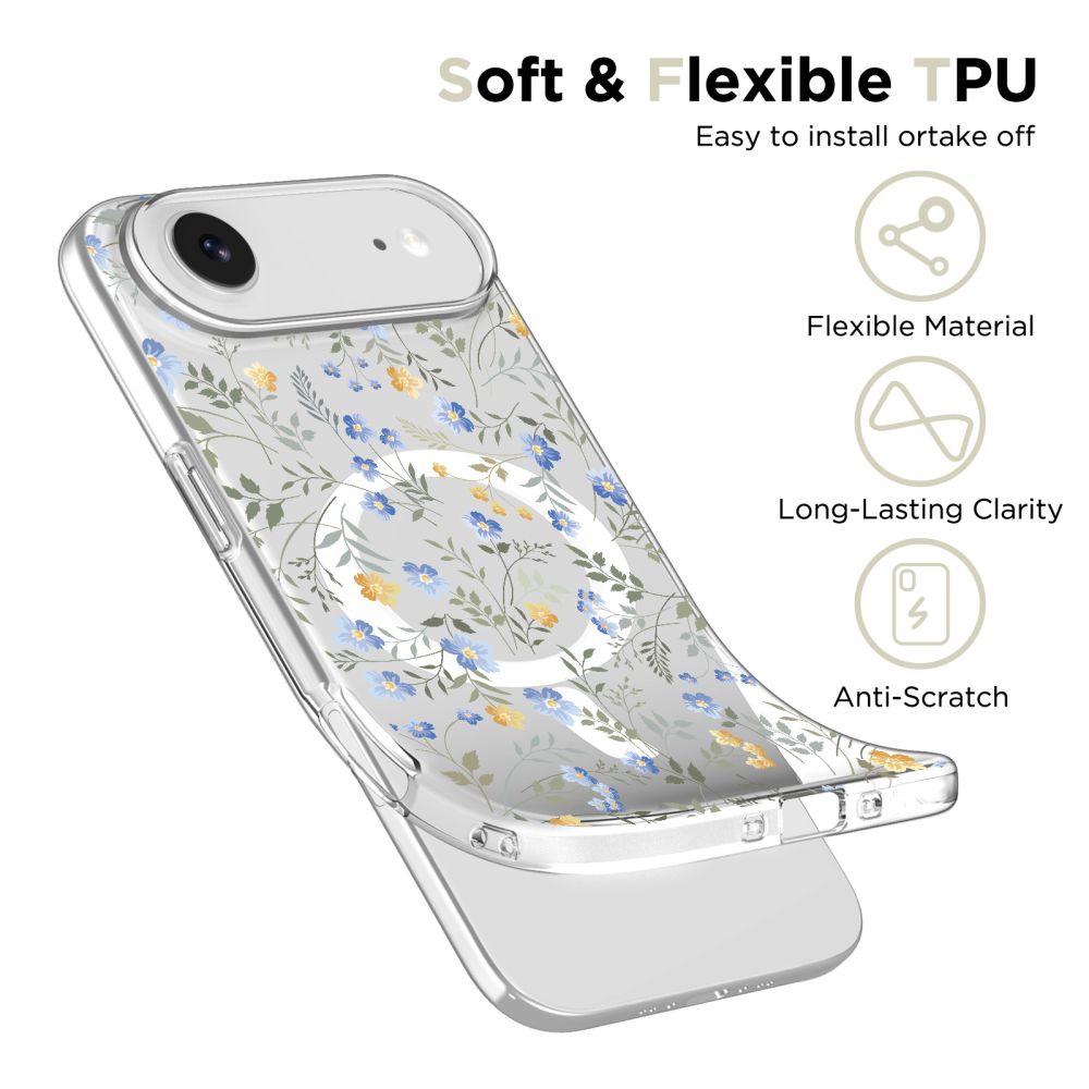 Tech-Protect FlexAir MagSafe dėklas iPhone 17 Air – gėlytės -- iPhone 17 Air