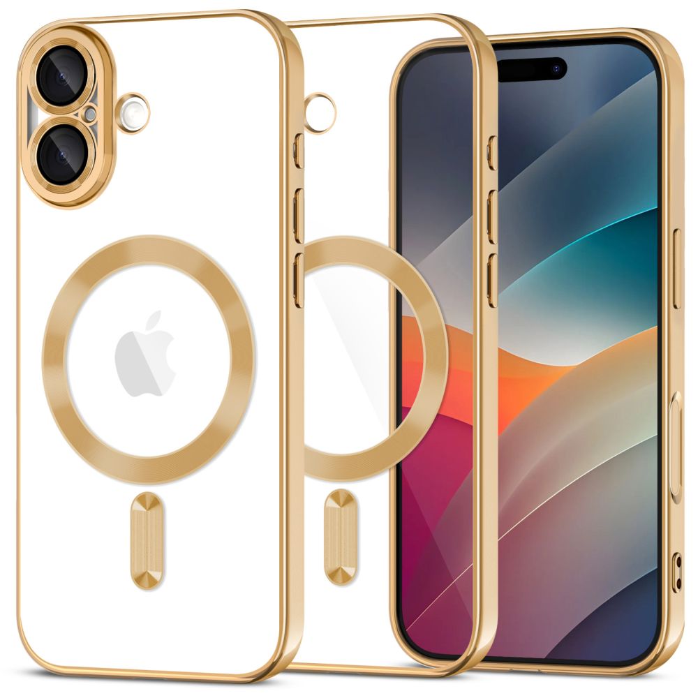 Tech-Protect MagFlex MagSafe dėklas iPhone 17 – skaidrus auksinis -- iPhone 17
