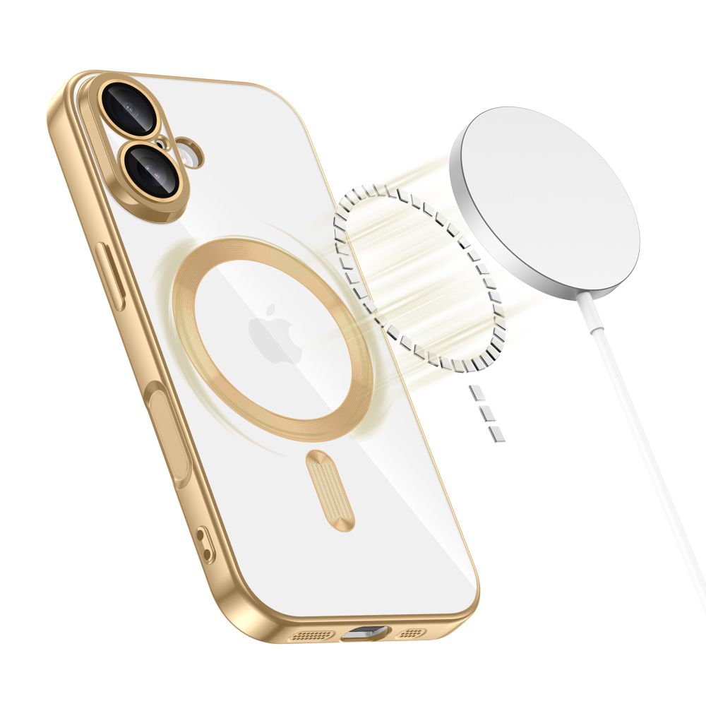 Tech-Protect MagFlex MagSafe dėklas iPhone 17 – skaidrus auksinis -- iPhone 17