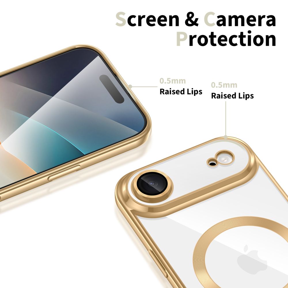 Tech-Protect MagFlex dėklas iPhone 17 Air – skaidrus auksinis -- iPhone 17 Air