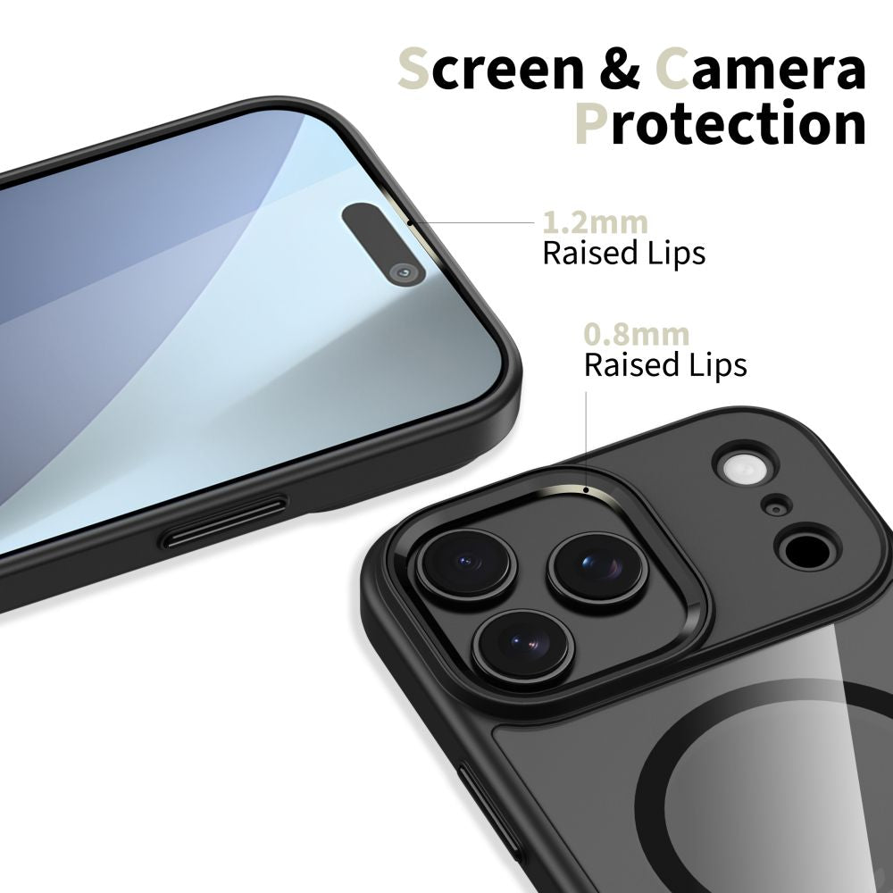 Tech-Protect MagMat MagSafe dėklas iPhone 17 Pro Max – skaidrus juodas -- iPhone 17 Pro Max