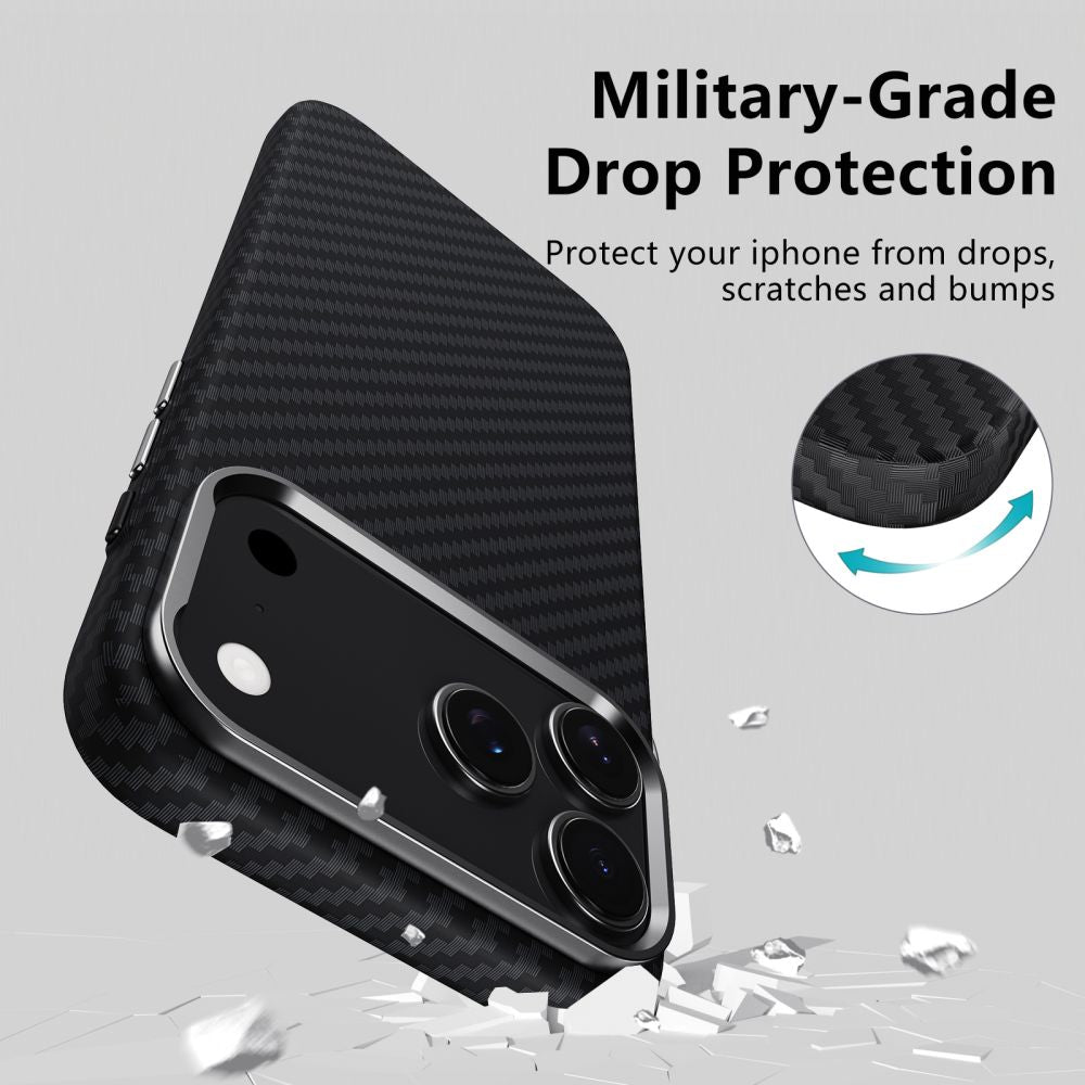 Tech-Protect Ion Carbon MagSafe dėklas iPhone 17 Pro Max – pilkas/juodas -- iPhone 17 Pro Max